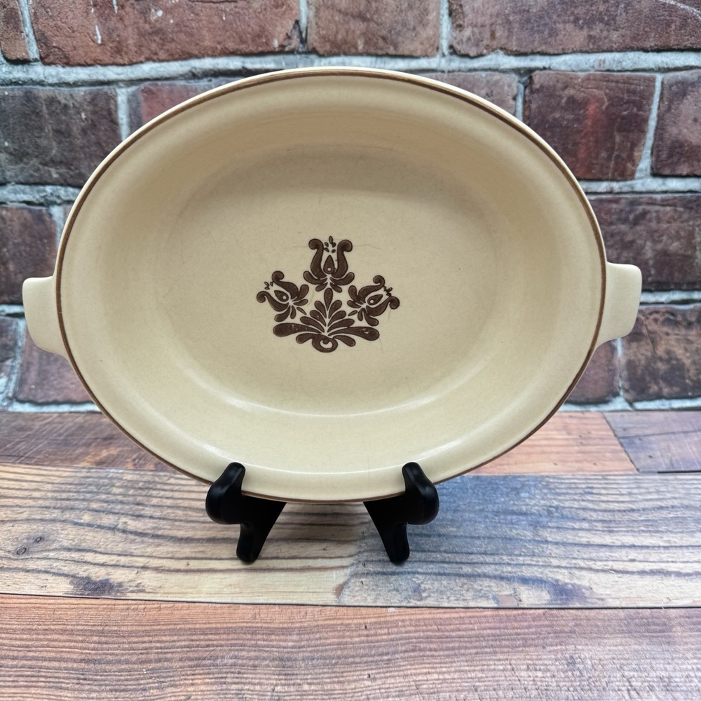 Pfaltzgraff Village Oval Baker Casserole Dish #6-011 Vintage Stoneware Brown Tan
